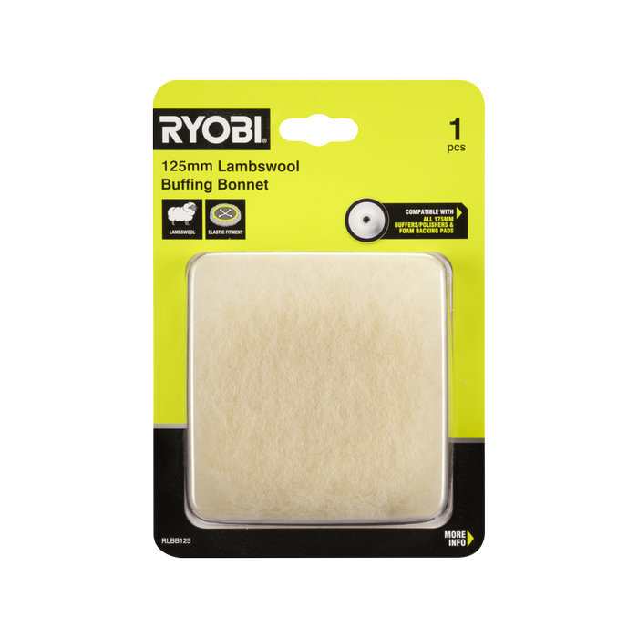Ryobi 125mm Lambswool Buffing Bonnet