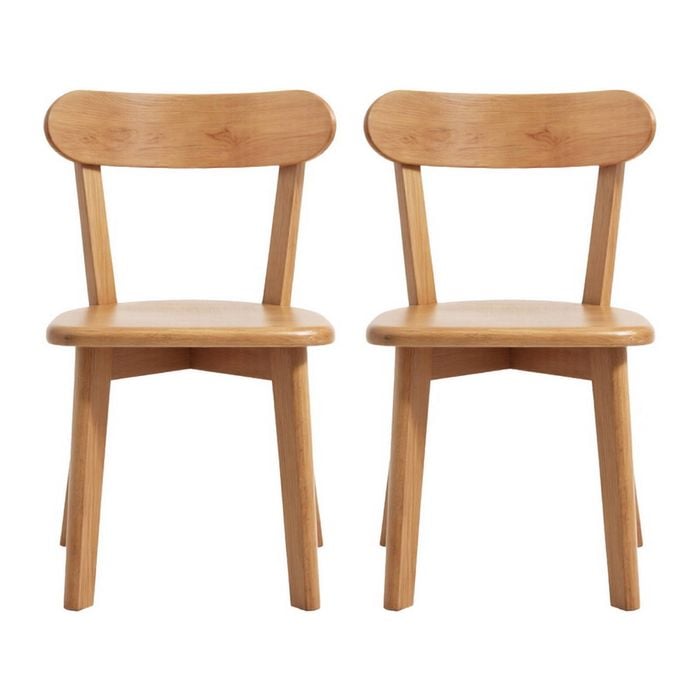 Artiss 2x Dining Chairs Wooden Kitchen Accent Chair Cafe Lounge Rubber Wood