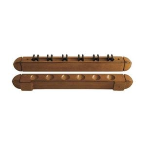 Formula Sports Billiard 6-Cues Clip 41cm Wall Mounted Rack Storage Holder Oak
