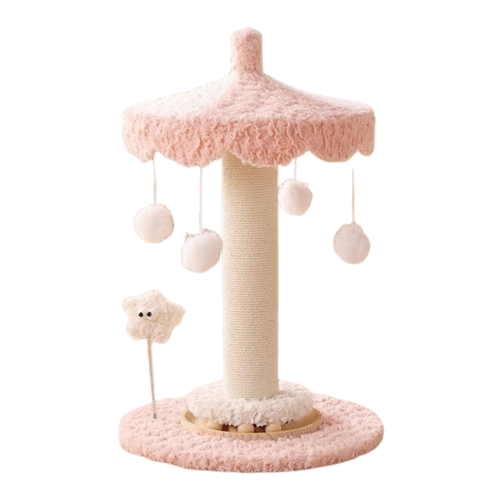 Carousel Cat Scratching Post with Rotating Top
