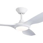 ThreeSixty 142cm White 3 Blade DC Delta Ceiling Fan With Light