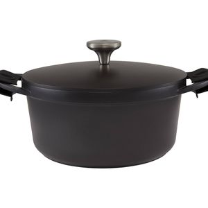 Maxwell And Williams Casserole Non Stick Cast Aluminium Black 24cm 4.2l Boxed