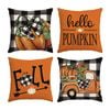 Catzon 4 Pcs Linen Throw Pillow Covers Autumn for Home