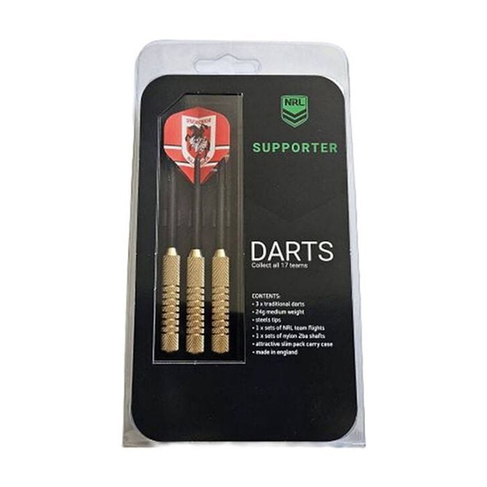 3pc NRL Darts St George Dragons Team Design Flights & Shafts Case Included