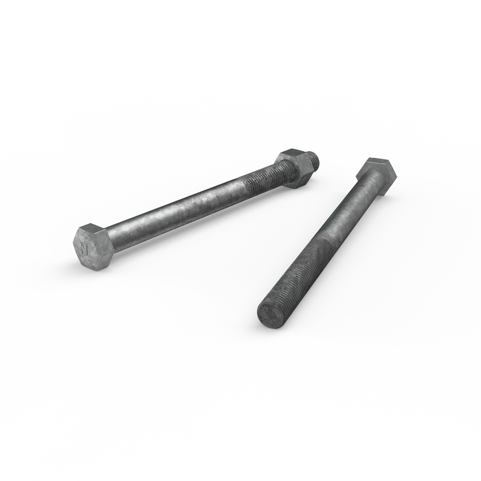 ZENITH M16 x 200mm Hot Dip Galvanised Hex Head Bolts and Nuts - Each
