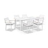 Santorini Ceramic 1.8M Outdoor Aluminium Dining Table With 6 Capri Chairs Setting