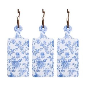 3pk Lvd French Country Rectangular Ceramic/cork Trivet Home Decor 30x12cm
