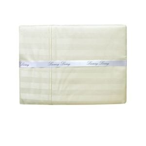 Bloomington 1000TC Luxury Living Ivory Self-striped Cotton Rich Sheet Set King