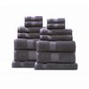 14pc Renee Taylor Brentwood Bath/Hand Towel Set 650 GSM Low Twist Cotton Carbon