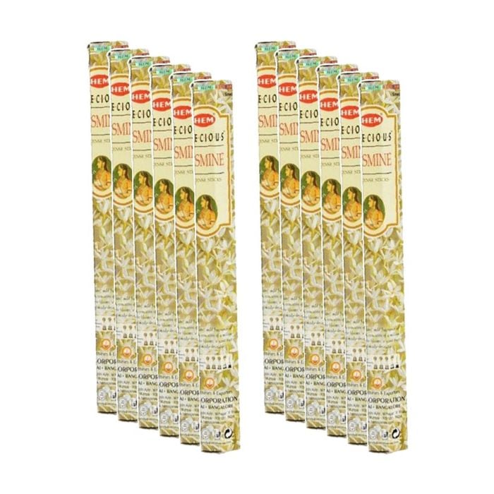 12PK HEM Home Fragrance Scented Smelling Incense Sticks Packet Set Jasmine