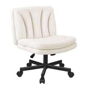 Alfordson Armless Office Chair Boucle White