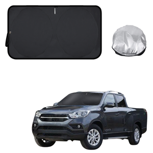 Front Windscreen Sun Shade for SsangYong Musso 2018 - Current Q200 - Standard 150 x 85 cm - Black