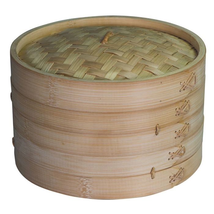 Avanti 25cm 2 Tier Asian Bamboo Basket Steamer Set Steam Cook Dumpling/Dim Sum