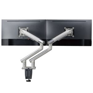 Desky Dual Slim Aluminium Monitor Arm - White