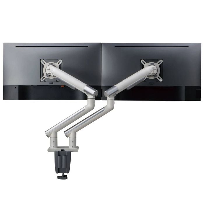 Desky Dual Slim Aluminium Monitor Arm - White
