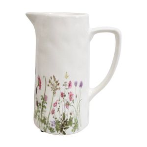 LVD Large Vintage Botanical Ceramic Floral Jug Kitchen Decor 25.5x20.5x13.5cm