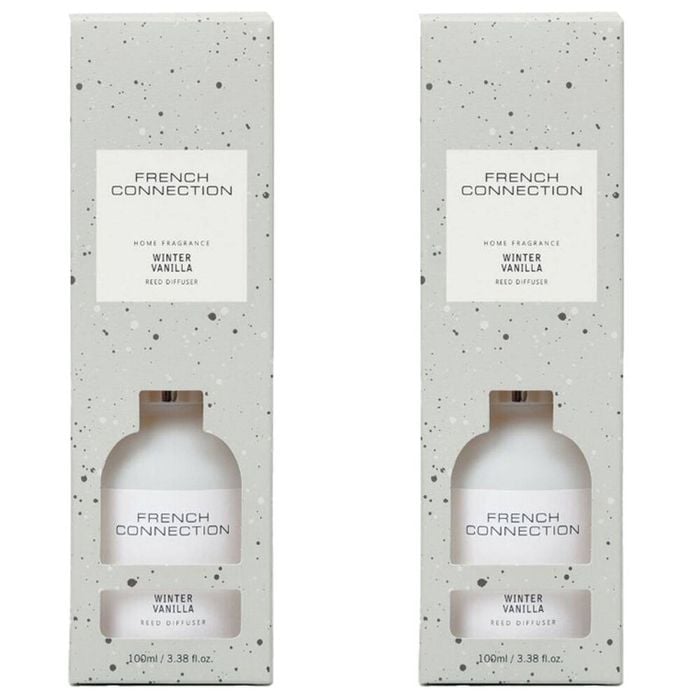 2PK French Connection Winter Vanilla Liquid Reed Diffuser Set 100ml