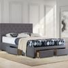 Istyle Chester Double Drawer Storage Bed Frame Fabric Charcoal