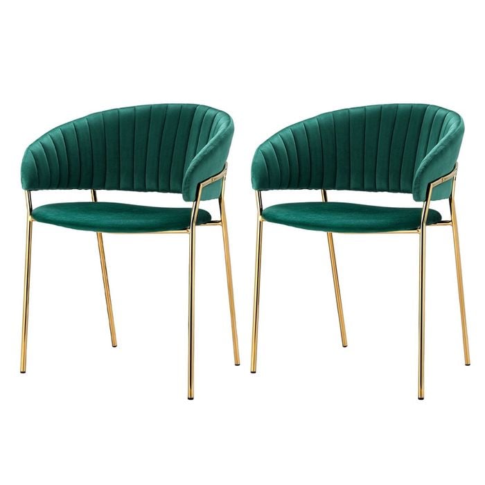 Dining Chairs Green x2