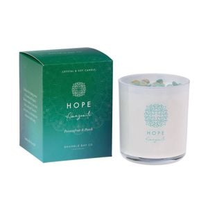 Bramble Bay Crystal Boho Amazonite Hope Candle Passionfruit & Peach 300g
