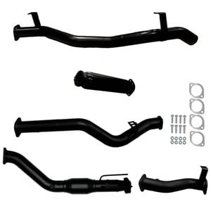 Ignite Exhausts Turbo Back For Toyota Landcruiser 79 Series V8 D/cab Cat & Hotdog Black Aluminised Steel