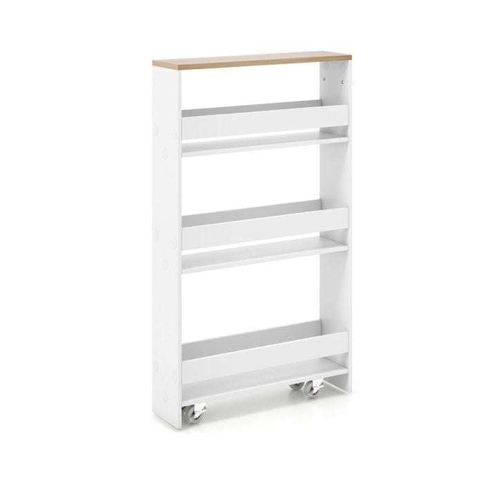 Costway 4-tier Kitchen Island Trolley, White