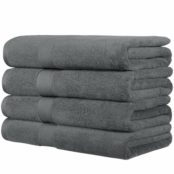 LINENOVA 4PCS Soft Cotton Bath Towel Set 68x137cm - Charcoal