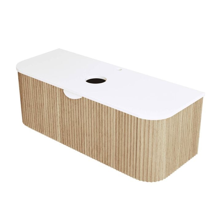 CIBO 1200mm White Oak Ripple Luxe Vanity with Solid Surface Top