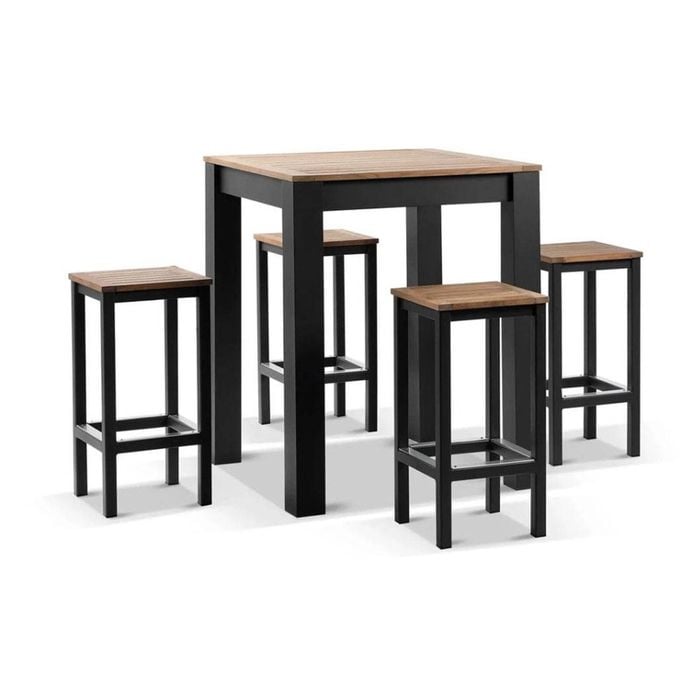 Outdoor Balmoral 4 Seater Square Teak Top Bar Setting