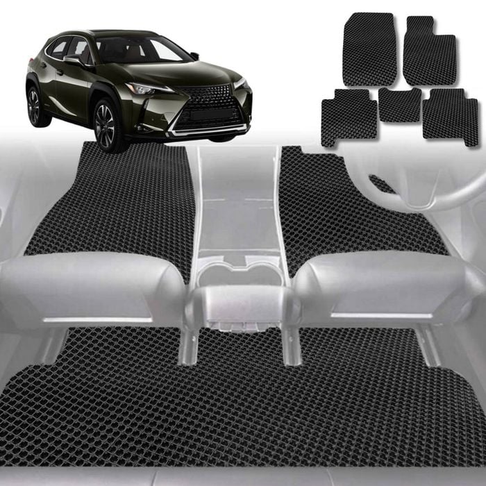 6D Diamond Car Floor Mats for Lexus UX 2021-Current-Full Set-Black-Outback GT