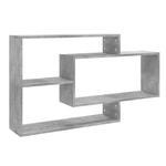 vidaXL Wall Shelves Concrete Grey Engineered Wood Floating Display Rack Ledge
