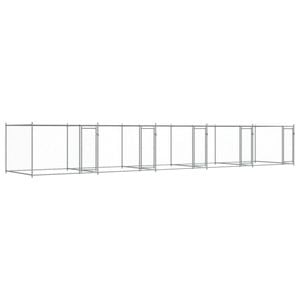 vidaXL Dog Cage with Doors Dog Kennel Crate Animal House Grey Galvanised Steel 10x2x1.5 m
