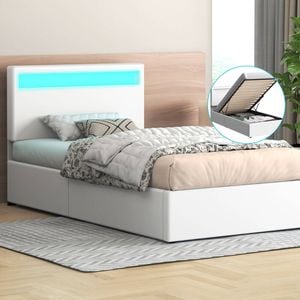 ALFORDSON Bed Frame RGB LED Gas Lift Single