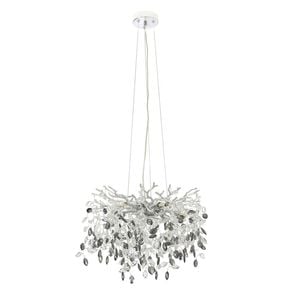 Telbix Molena Modern Pendant Hanging Lamp Light Aluminium Crystal Chrome Smoke Clear Gloss