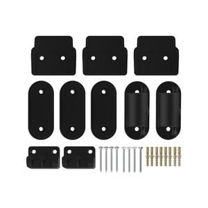 Perma Child Safety Black Extra Tall And Wide Retractable Baby Gate Wall Mounting Set