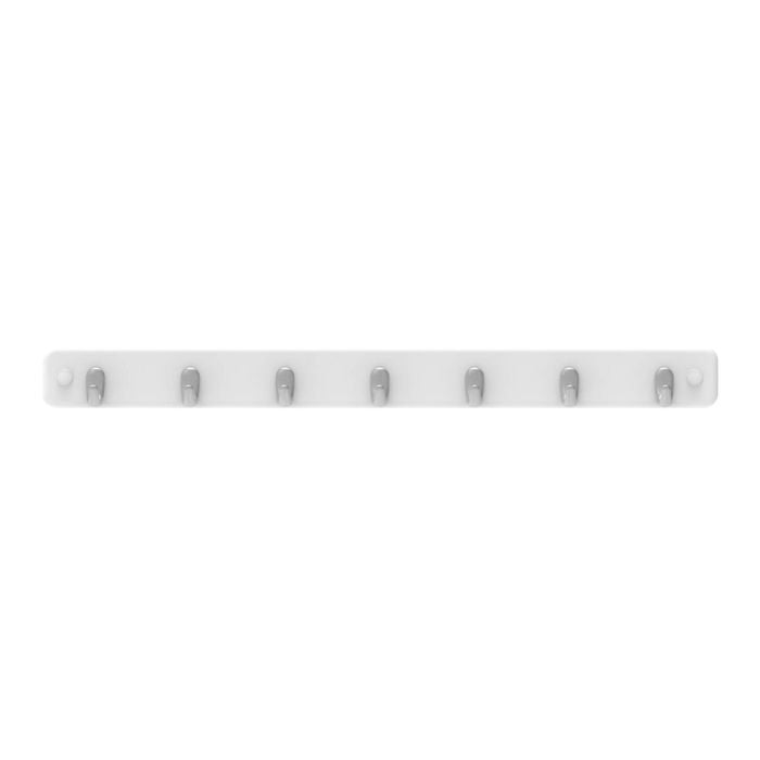 Mode 7 Brushed Nickel Hooks On White Board Key Rack