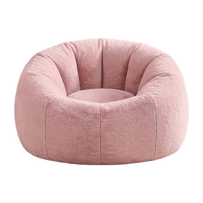 Artiss Bean Bag Chair Cover Faux Fur No Filler Washable Lazy Sofa Cover Pink