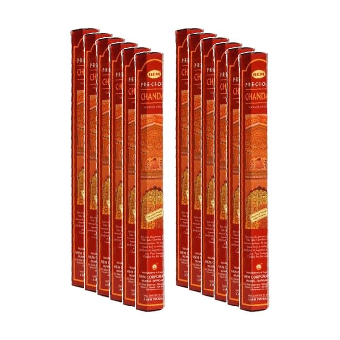 12PK HEM Home Fragrance Scented Smelling Incense Sticks Packet Set Chandan