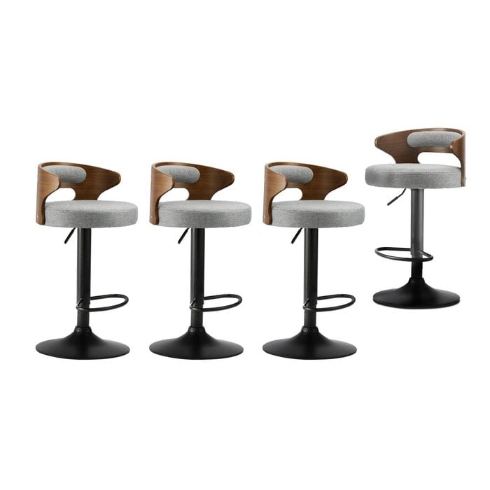 Oikiture Bar Stools Grey X4