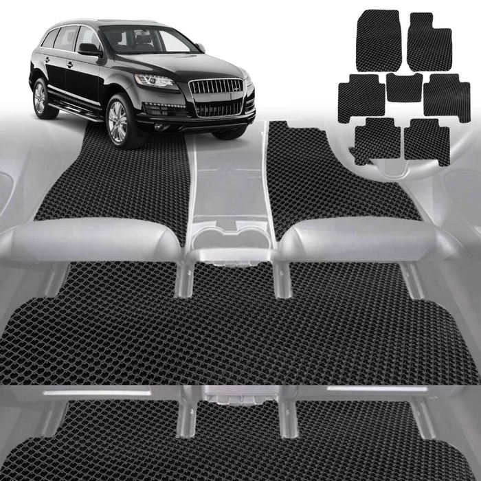 6D Diamond Car Floor Mats for Audi Q7 SQ7 2015-Current-Ultimate Set-Black-Outback GT