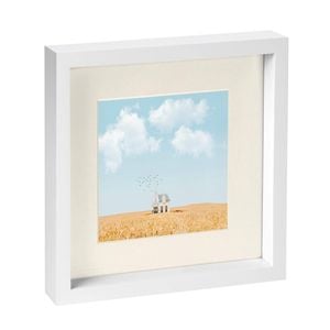 Nicola Spring 10" x 10" White 3D Box Photo Frame - 6" x 6" Mount