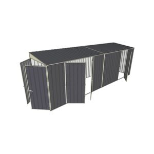 Build-a-Shed 1.5 x 6 x 2m Skillion Double and Single Hinged Side Doors Shed - Grey