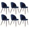 Levede 6pcs 42x46x84cm  Dining Chairs - Navy Blue