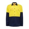 Hard Yakka Yellow/Navy Hi Vis Long Sleeve Shirt - Size 2XL
