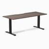 Desky Fixed Height Scalloped Melamine Office Desk Matte Black Frame 180cm - Jarrah Legno