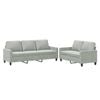 vidaXL Sofa Set with Cushions 2-Seater Sofa Couch 2 Piece Light Grey Velvet