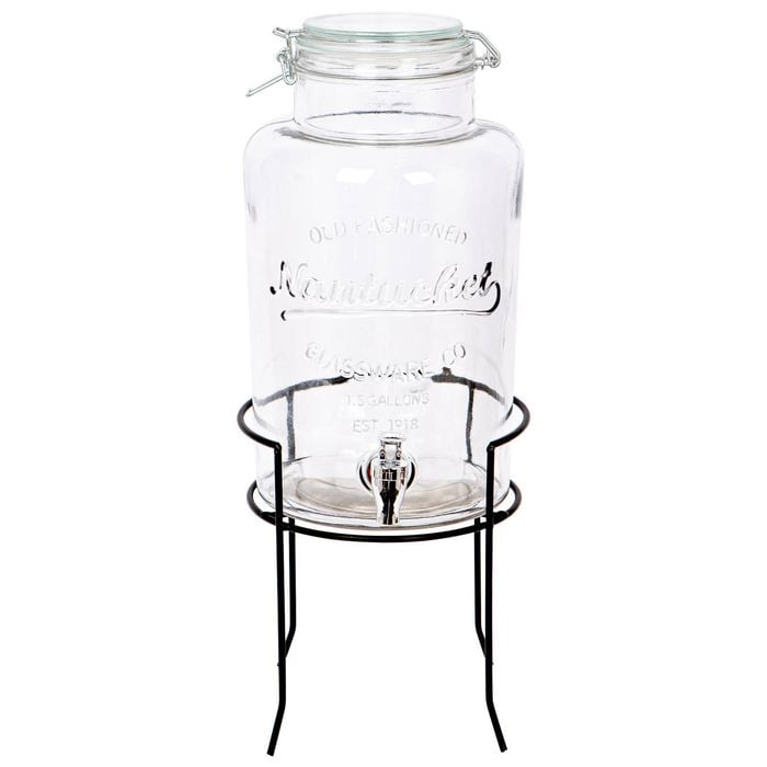 Rink Drink Glass Drinks Dispenser with Tap & Black Stand - 6.5L