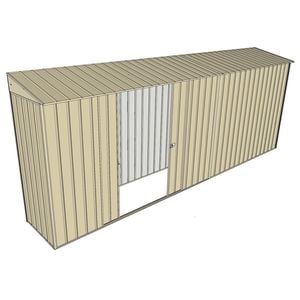 Build-a-Shed 0.8 x 5.2 x 2m Skillion Shed with Double Sliding Side Doors - Cream