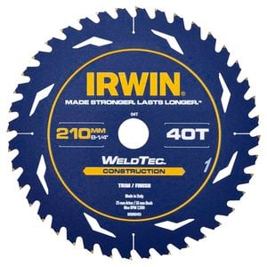 Irwin WeldTec 210mm 40T Construction Circular Saw Blade
