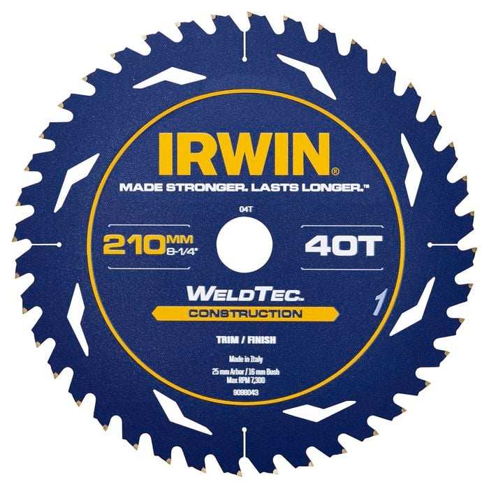 Irwin WeldTec 210mm 40T Construction Circular Saw Blade